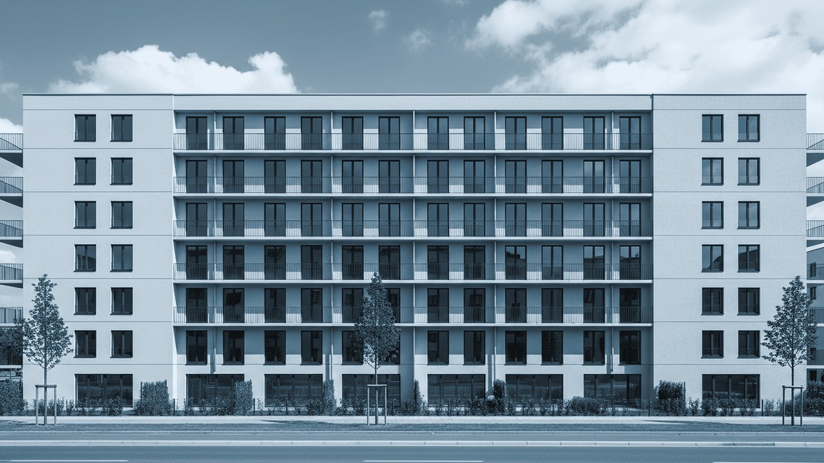 Dokončená fasáda rezidenčního projektu